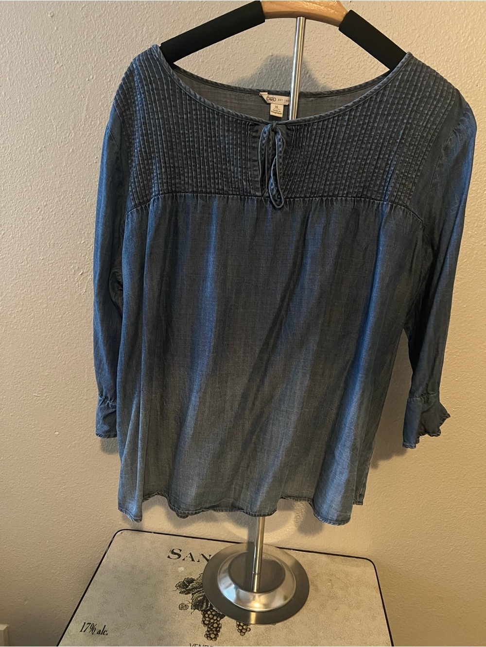 Cato Est.1945 Women's Blue 3/4 Sleeve Casual Blouse XL